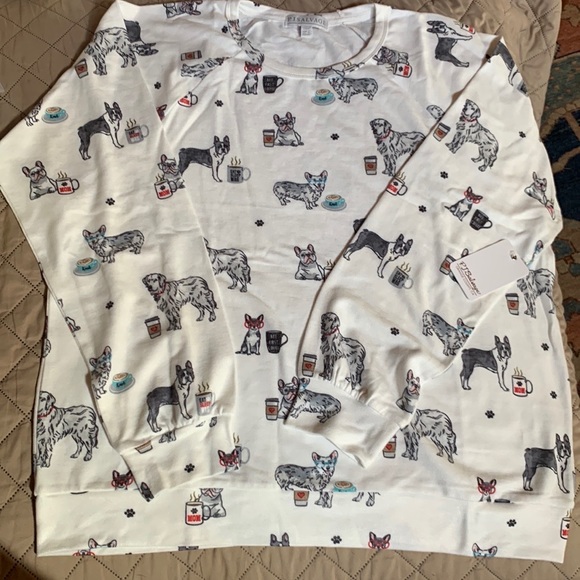 NWT women size L, PJSalvage dog print soft pajama top! Adorable motif! - Picture 8 of 9